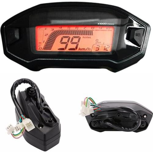 Universal Plastic Motorcycle Speedometer 12V Waterproof 7-color Backlight Motorcycle Odometer Digital Speedometer Accessories