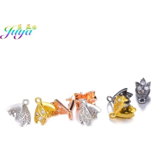 DIY Crystal Agate Jewelry Findings Flower Clamp Pinch Clip Hooks Accessories For Women Handmade Dangle Earrings Necklace Making