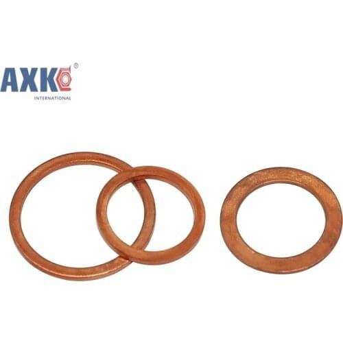 30Pcs DIN7603 M6 M8 M10 M12 M14 M16 T3 Copper Sealing Washer For Boat Crush Washer Flat Seal Ring Fitting AXK151