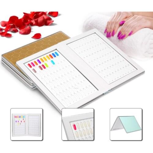 1pc nail art color chart 160 color nail color ring book Showing polish gel Shelf Manicure Tools Display Box