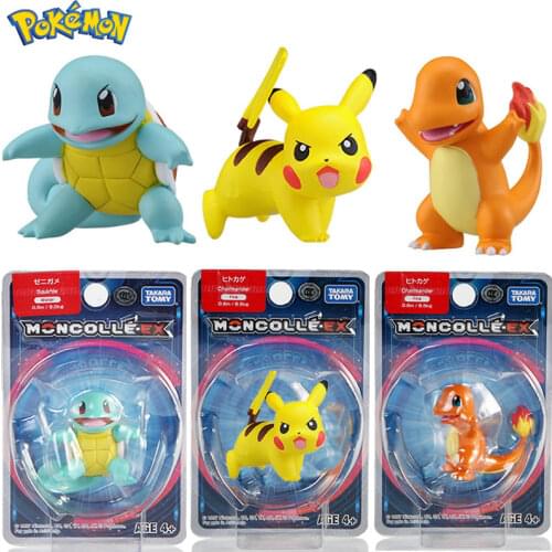 Pokemon Figures Pikachu Charmander Squirtle Ornaments Action Figure Cartoon Cute Model Dolls Kawaii Kids Girl Toys Gift