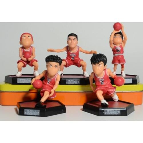 5pcs 8cm-10cm SLAM DUNK Figures Hanamichi Sakuragi Rukawa Kaede Akagi Takenori Miyagi Ryota Shohoku Basketball Player Model Toys