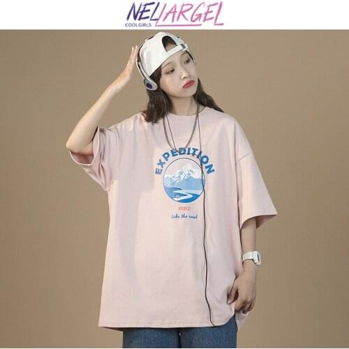 NELLARGEL Women Mountain Kawaii Harajuku Y2k Tshirts 2021 Summer Female Graphic Korean Fashion Streetwear Tshirt Girl Causal Tee