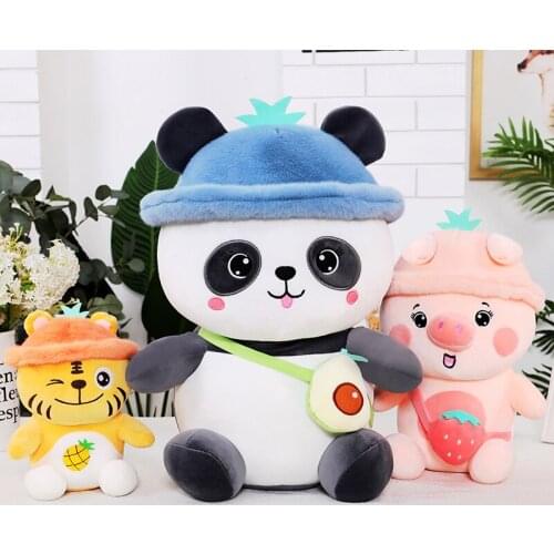 Simulation Stuffed Animal Panda Pig Doll Lovely Cute anime Plush Toys Tiger Soft Kawaii Animals Kids Gifts
