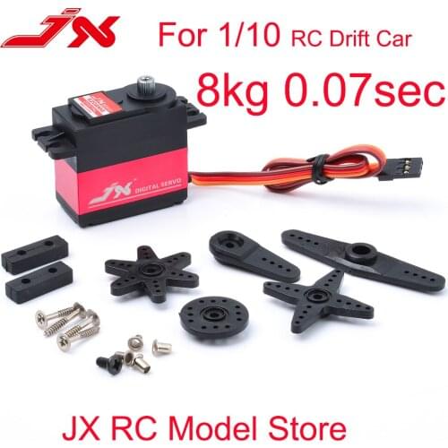 JX Servo PDI-6208MG 8KG 0.07 sec 120 Degree High Speed Standard Metal Gear For 1/10 RC Drift Car Buggy Crawler Model Plane