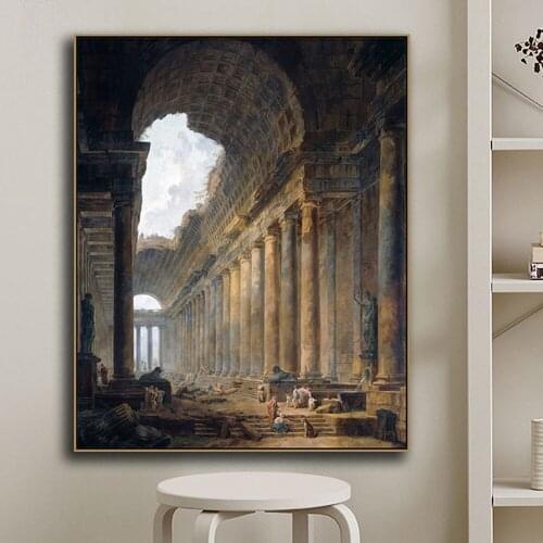 Oil Painting On Canvas Retro Vintage Poster Classical Wall Art for Home Design Frameless Picture for Room