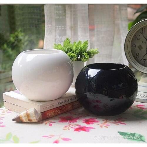 Ceramic pots small black and white 2 colors for selection mini creative small pots pots