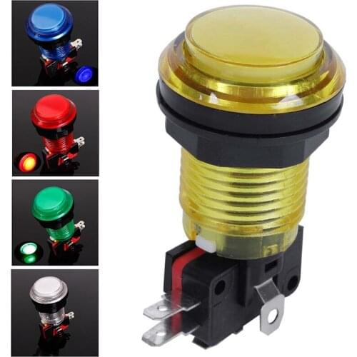 Round Lit Illuminated Arcade Video Game Push Button Switch LED Light 5V/12V