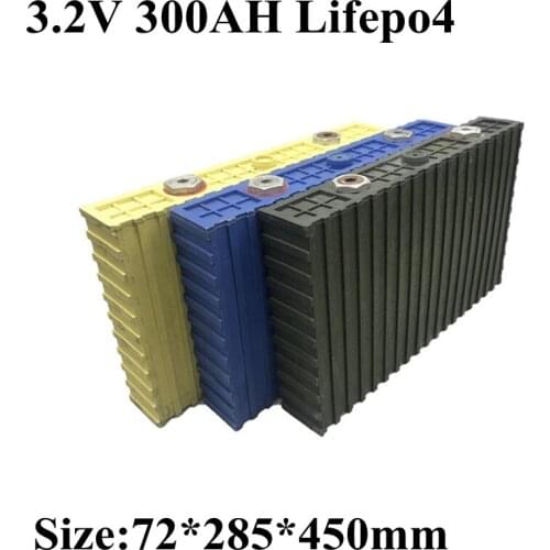 2pcs Rechargeable 3.2V 300Ah Lifepo4 Lithium Battery Pack for 12V 24V 36V 600Ah Camper Golf Cart Solar System EV Energy Storage