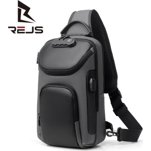 REJS LANGT Multifunctional Crossbody Bag Men Anti-Theft Shoulder Bag Man Waterproof Messenger Bags Short Travel Pack for Male