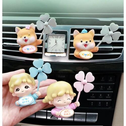 Cartoon Car Perfume Cute Doll Car Decoration Pet Duck Pig Car Accesories Interior Air Freshener Anime Car Decor