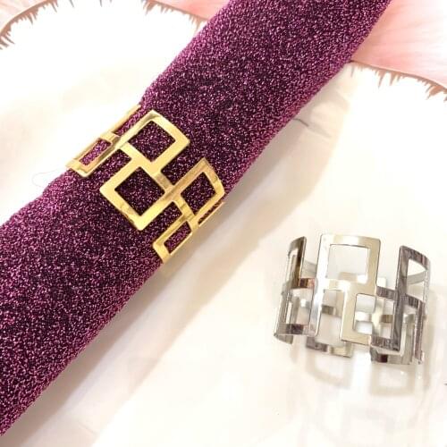 Napkin Rings Set Hollow Napkin Ring Holders Decorative Napkin Buckle Wedding Party Dinner Christmas Table Decoration