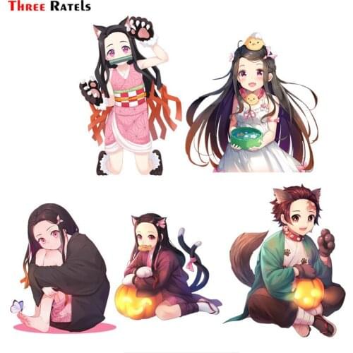 Three Ratels F580 Kamado Nezuko Kimetsu No Yaiba Car Windshield Sticker Skateboard Decal