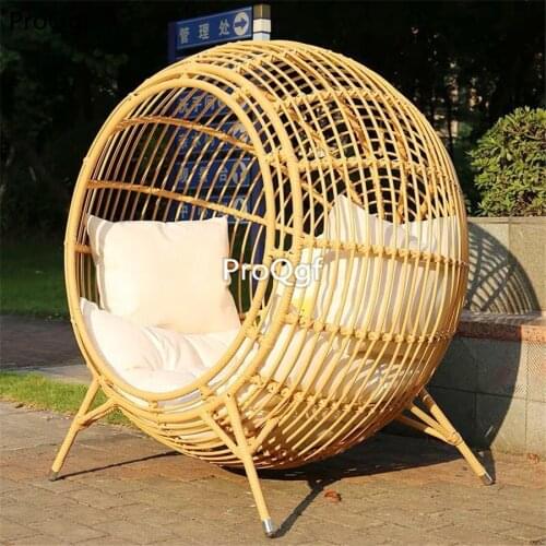 Ngryise 1 set outdoor bird nest shape rattan minshuku chair