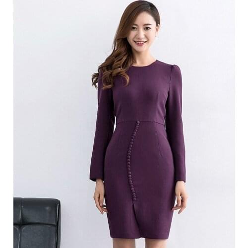 Korean Design 2021 Spring And Autumn New Commuter Large Size Long Sleeve Fork In The Long Professional Slimming Hip Wrap Dress