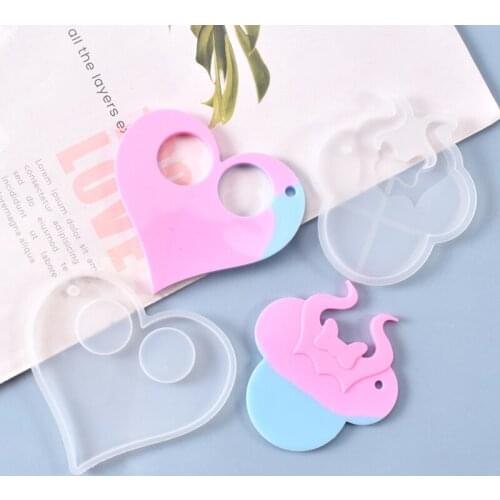 New Transparent Silicone Mold Decoration Process DIY Heart Minnie key Pendant Epoxy Resin Mold