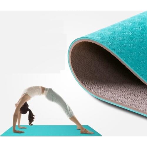 New Tpe yoga mat new upgrade non-slip 71cm widening 6mm fitness yoga mat