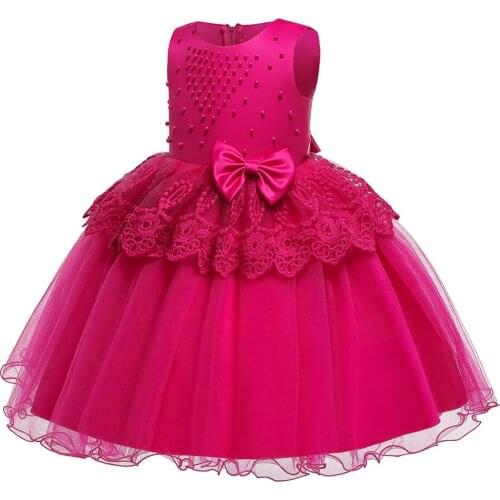 Kids Girls Dress For Baby Girls First Birthday Party Dress Flower Girls Wedding Gown Baby Girls Princess Dress Children Clothes