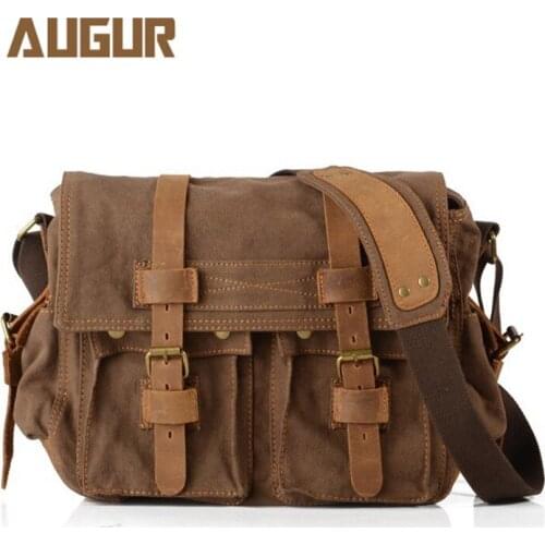 Factory Direct Sales Brand Mens Canvas Shoulder Bag European and American Style Messenger Bag Mens Casual Bag Mens Bag