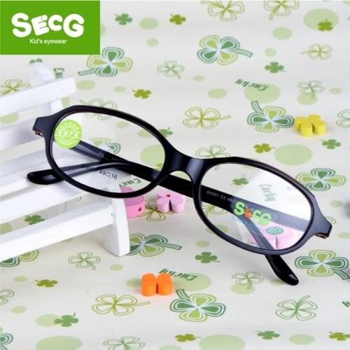 SECG Spring Hinge Alloy Solid Children Glasses Optical Myopia Tough Round Oval Stundents Kids Glasses Frame Spectacles Gafas