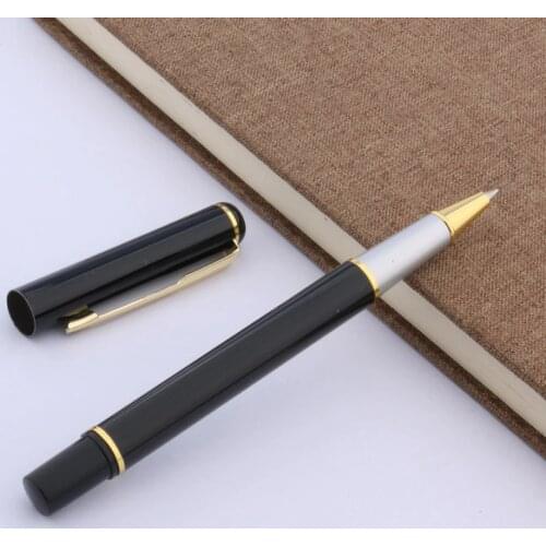 Baoer 801 office student golden Arrow Clip Black Roller Ball Pen