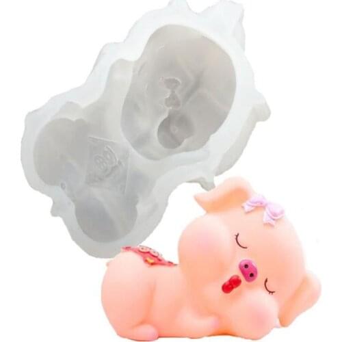 Bow tie pig/Clover pig baking silicone mold hightemperature DIY chocolate cake decoration fondant Epoxy silicone mold B109/B110