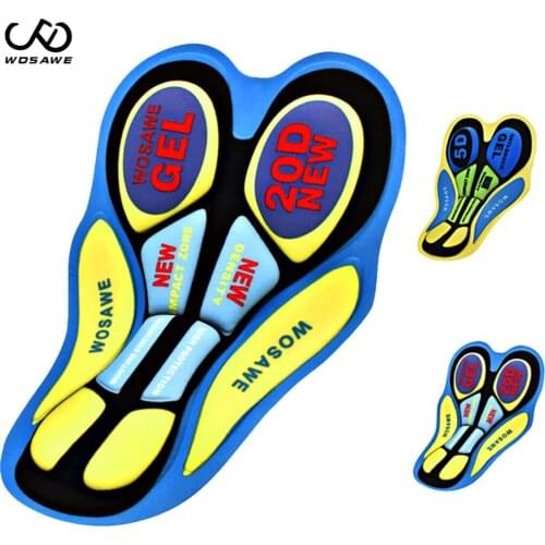 WOSAWE Cycling 5D Paddeds Cushion Shockproof Shorts Pads Bike Riding Base Cushion Outdoor Underwear MTB bike 9D Silica Gel Pad