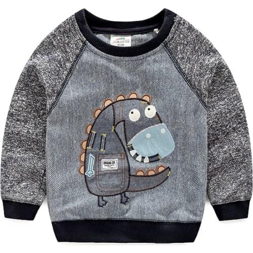 Spring/Autumn Novel Cute Cartoons Boys Sweatshirts Long Sleeves Toddlers Pullovers Kids Clothes Baby Tops 2019 T1/4713DBO