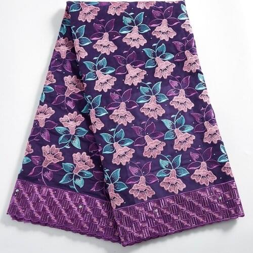 Zhenguiru High Quality Purple Swiss Lace Fabric Embroidered African Lace Fabric 2021 Nigerian Fabric For Women Party Dress A2309