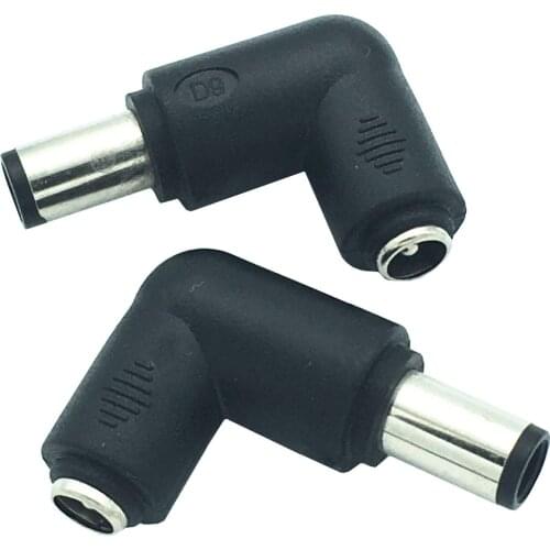 1pcs 90 Degree 7.4*5.0 mm Male Jack To 5.5*2.1mm Female Plug Right Angle Dc Power Connector Adapter Laptop
