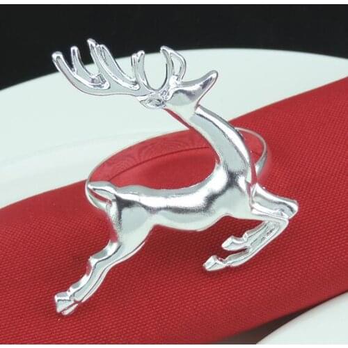 100 PCS Free Shipping Christmas ELK Napkin Ring Lovely Deer Christmas Napking Ring for Christmas Decor