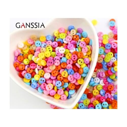 200pcs/lot Size:6mm Mini Plastic Buttons Round Tiny Sewing Decorative Button Scrapbooking Craft DIY Apparel (ss-1000)