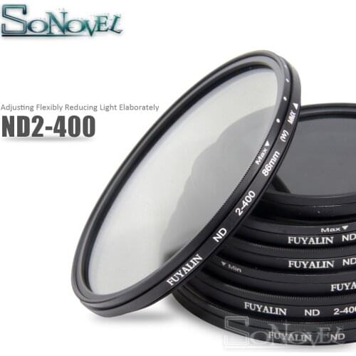 37 40.5MM 49MM 52MM 55MM 58MM 62 67MM 72MM 77MM 82MM 86MM Fader Variable ND Lens Filter Adjustable ND2 to ND400 Neutral Density