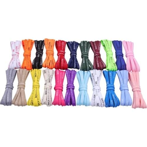 8MM Multi Color Silk Screen Letter Printing Fashion Shoelaces Women Sneaker 2021 Lovely Zapato Decoracione