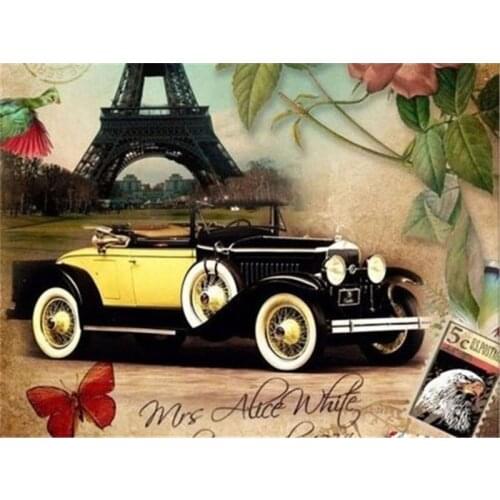 Diamond Embroidery Landscape 5D DIY Diamond Painting Classic Cars Full Square Mosaic Picture of Rhinestone Home Decoration Gift