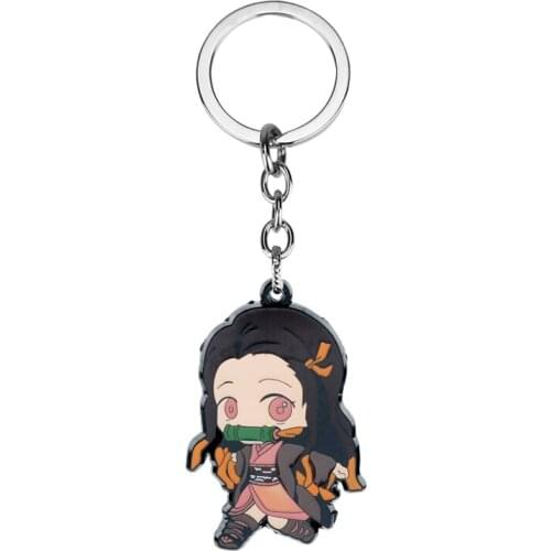 Anime Keychain Jewelry Academia Series Keyring Cartoon Demon Slayer Figure Pendant Keychain Key Ring Fairy Tale Jewelry Hot Sale
