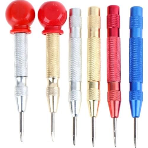 Automatic Center Punch Spring Loaded Marking Starting Holes Tool Wood Marker