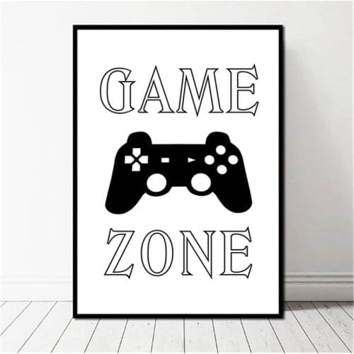 Black and White Abstract Gamepad Poster Game Handle Canvas Painting for Living Room Decoration Wall Art Teen Room Decor Picture