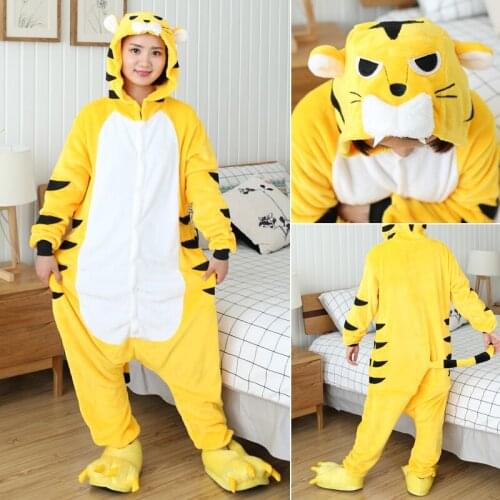 Childrens Pajamas Onesies For Boys Girls Tiger Pajamas Flannel Kids Stitch Pijamas Suit Animal Sleepwear Winter Cartoon Onesies