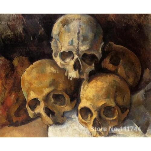 Art On Canvas Pyramid of skulls Paul Cezanne paintings for sale High quality Hand painted
