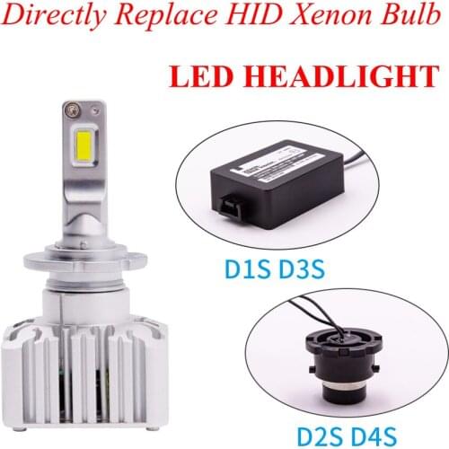2pcs D1S D2S D3S D4S LED Headlight Kit Direct Connect to Original Ballast Canbus No Error Play and Plug 35W D1R D2R D3R D4R