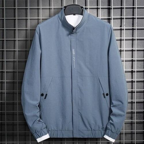 New Spring Men Jacket Coats Casual Solid Color Jackets Stand Collar Men Business Jacket Brand Clothing Male Outwear