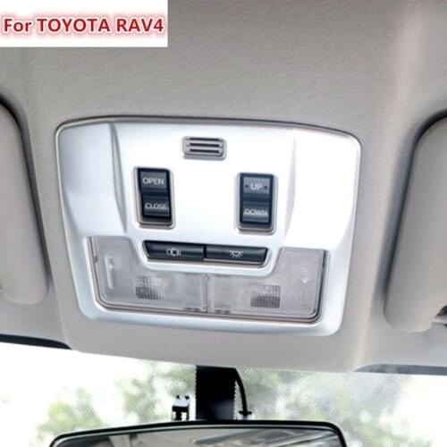 The new For Toyota RAV4 2016 ABS Chrome Matte Front Reading Light Lamp Molding Trim Cover Garnish Styling 1Piece