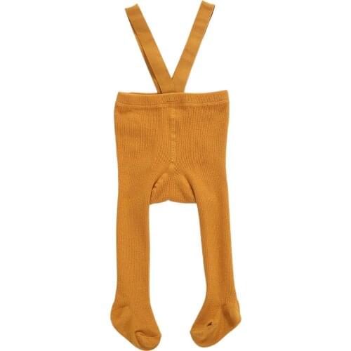 HOT Infant Kids Suspender Pantyhose Spring Autumn Baby Girls Boys Cute Solid Color High Waist Bandage Overall Leggings