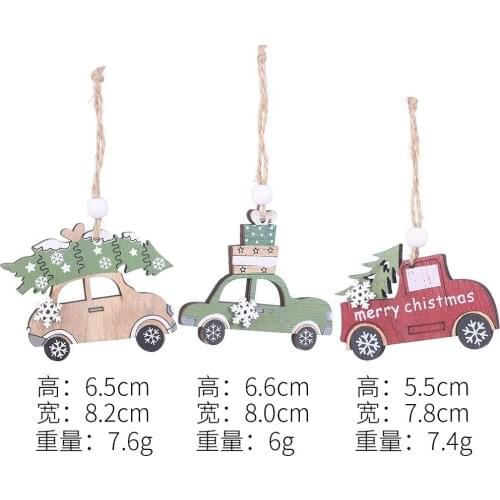 Hot!Set of Mix Christmas Wooden Pendants Ornaments Creative Wood Craft Xmas Tree Ornament Christmas Party Decorations Kids Gifts