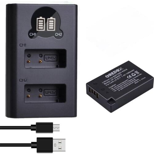 LP-E17 LP E17 Battery with Type-c Charger for Canon Eos 750D Eos 760D EOS 77D EOS 200D EOS 800D EOS M3 EOS M6 EOS M5 M6 Mark ii