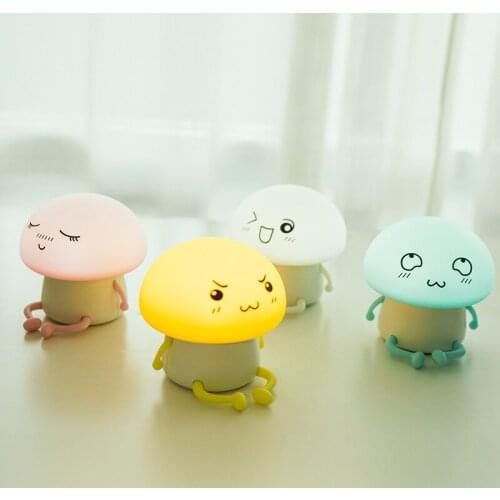 Cartoon LED Night Light Silicone AA Battery Bedside Lamp USB Rechargeable Baby Sleeping Night Lamp Living Room Decor Kids Gift
