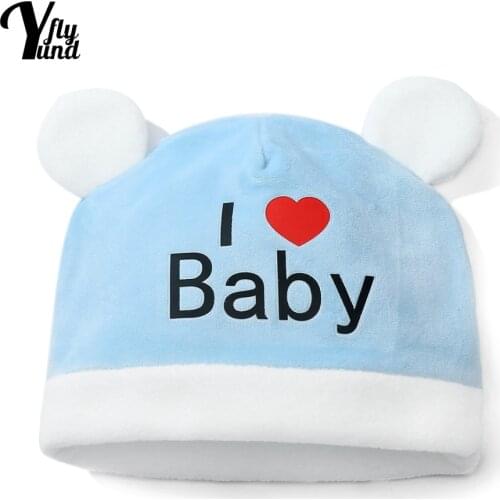Yundfly 19*19 CM Soft Comfortable Cotton Newborn Hats Baby Fashion Letters Print Warm Caps Children Headwear Clothing Decoration