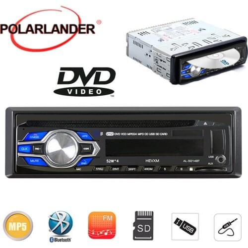 New 1 Din Car Radio DVD VCD CD Player Bluetooth 12V Audio DVD MP3 Player Autoradio Stereo SD/USB/AUX -in In-dash Hand Free