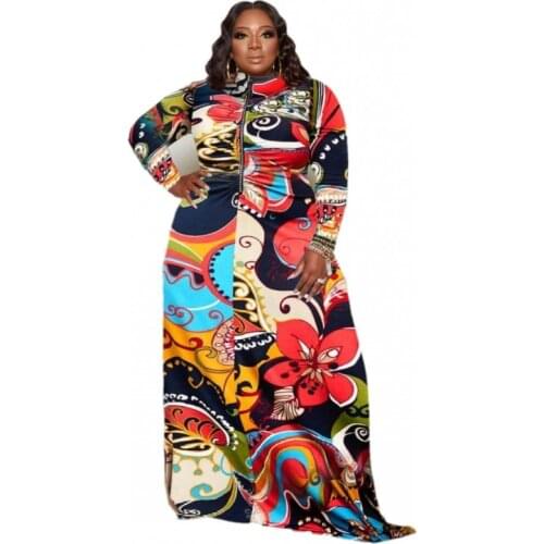 Long Sleeve Dress African Casual Womens High Neck Loose Slim Long Dress Autumn Dashiki Robe Abaya Gewaad Damen Kleidung 2021